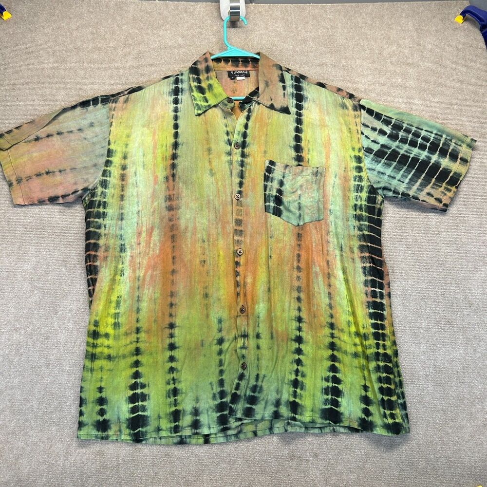 Dilemma New York Wearable Art Shirt Women's L Short Sleeve Abstract Rayon Camp